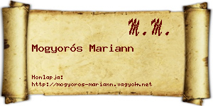 Mogyorós Mariann névjegykártya