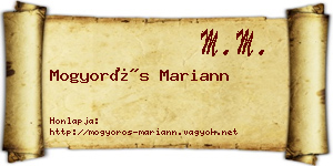 Mogyorós Mariann névjegykártya