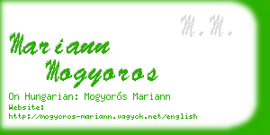 mariann mogyoros business card